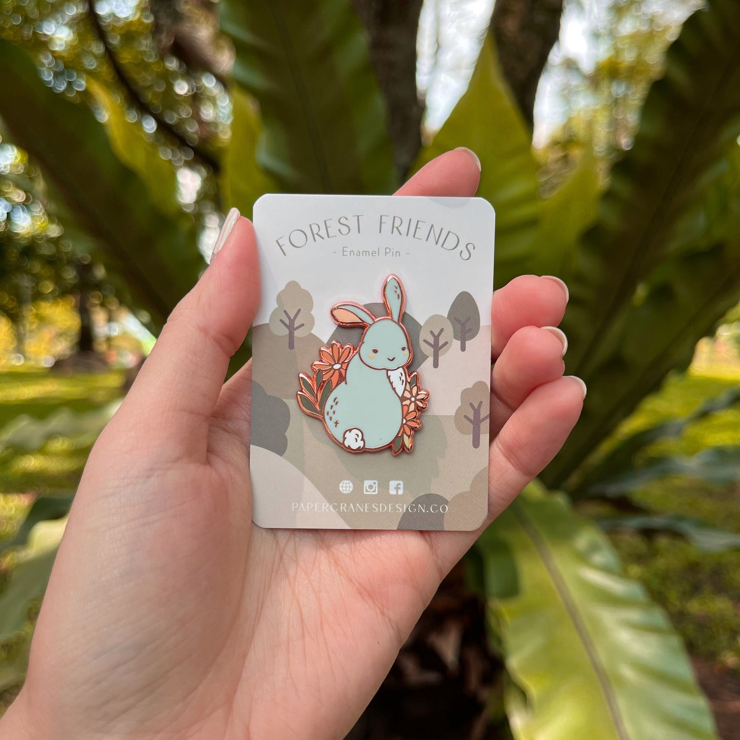 Forest Friends Enamel Pin | Binky Bunny