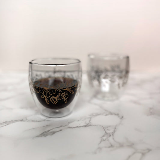 Golden Ivy Double-walled 250ml Glass Cup