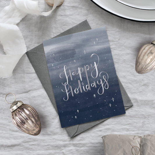 Happy Holidays | Silver-foiled Greeting Card