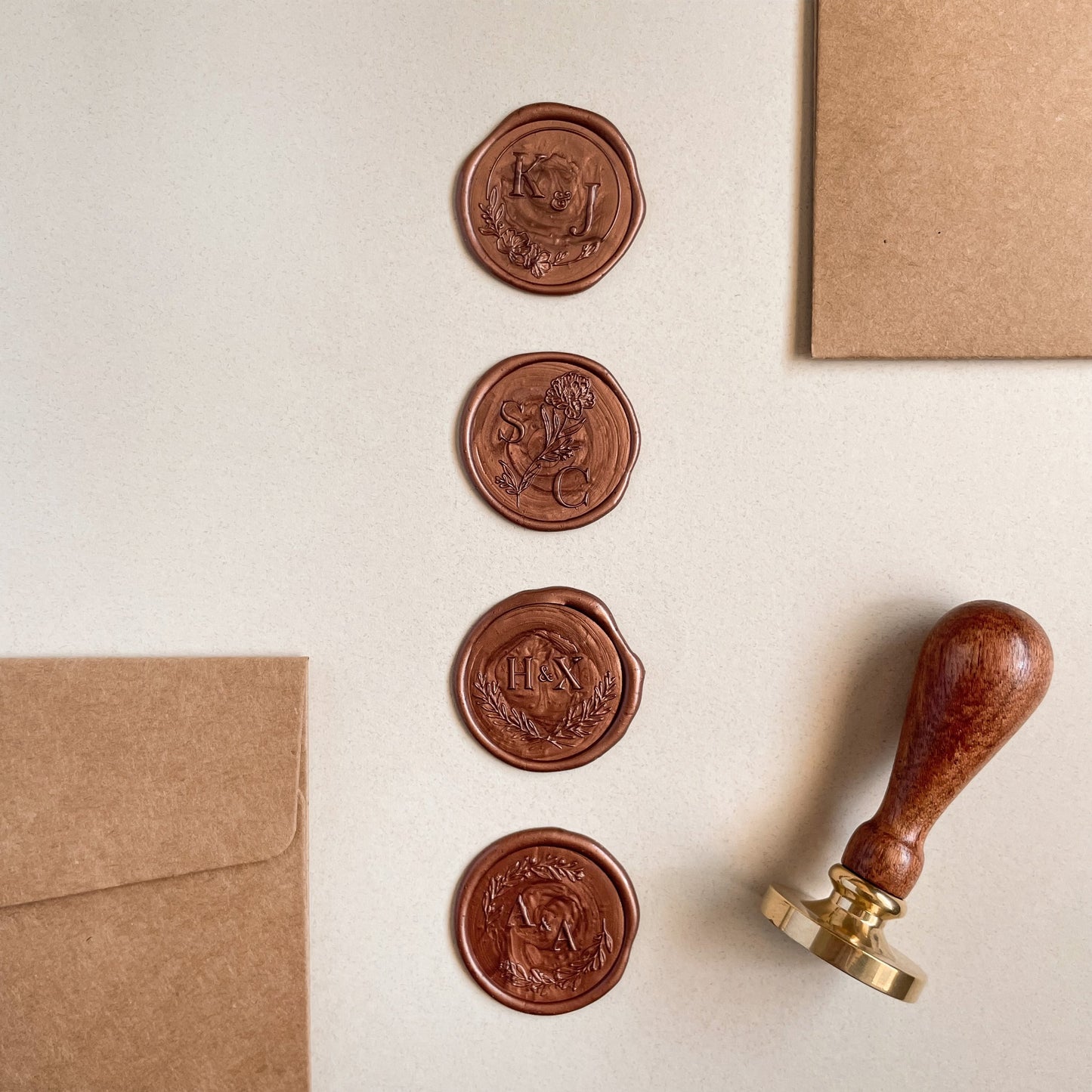 Custom Couple Initials Wax Seal Set