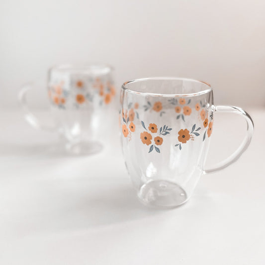 Buttercup Double-walled 350ml Glass Mug