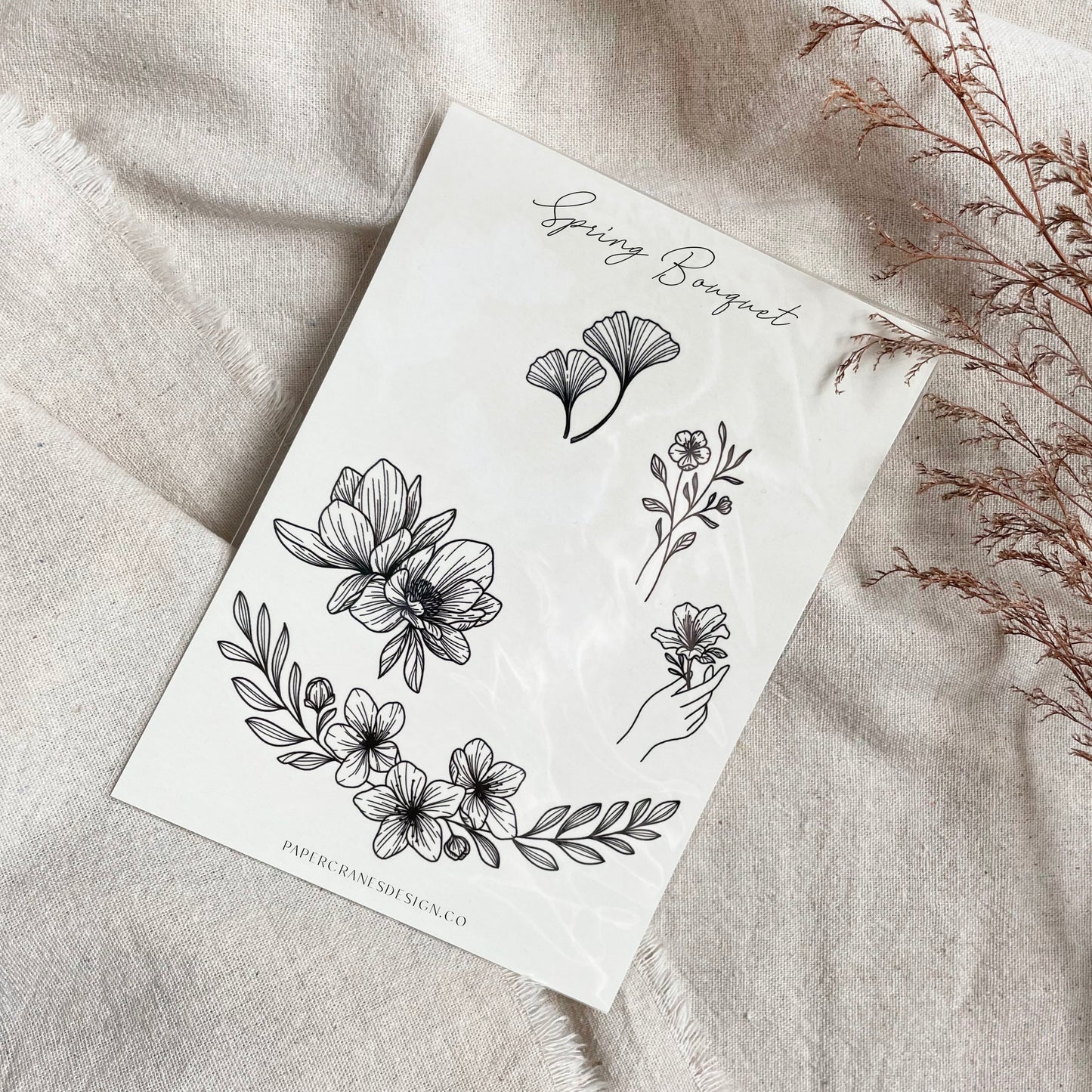 Spring Bouquet | Temporary Tattoo Sheet