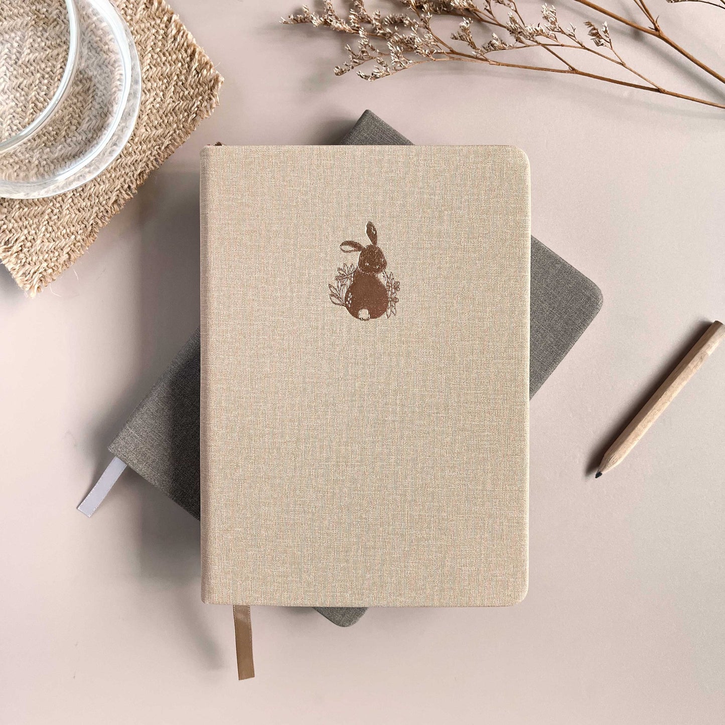 Binky Bunny | Linen B6 Lined Notebook
