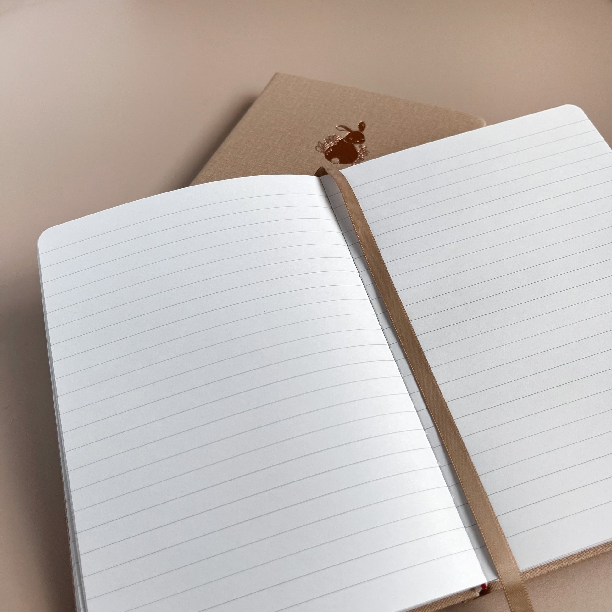 Binky Bunny | Linen B6 Lined Notebook – Papercranes Design