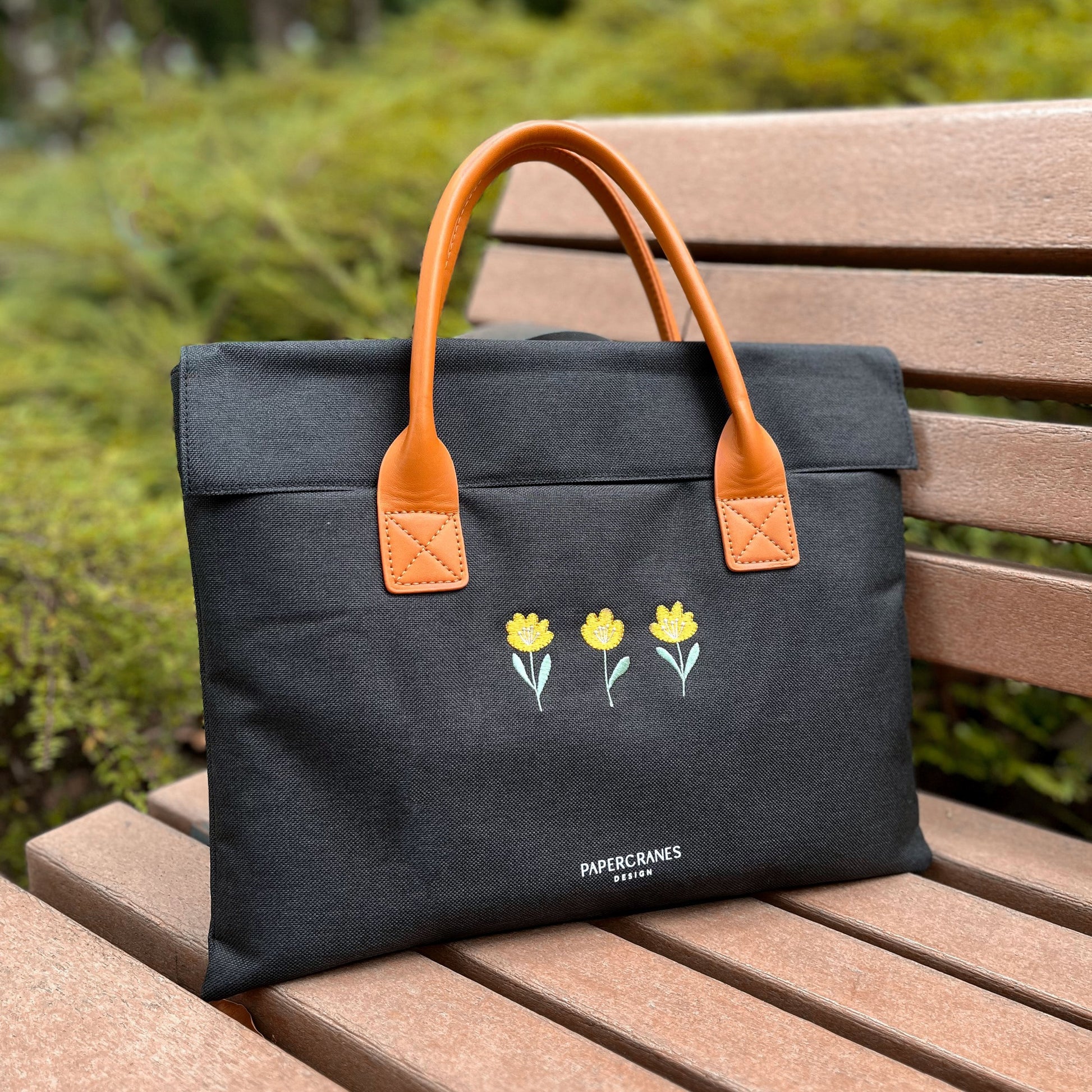 Marigold Embroidered Laptop Bag Papercranes Design