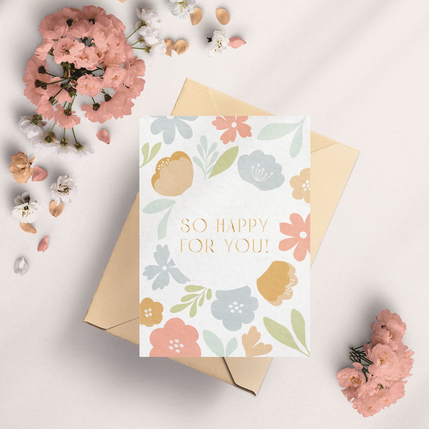 So Happy for You | Gold-foiled Greeting Card