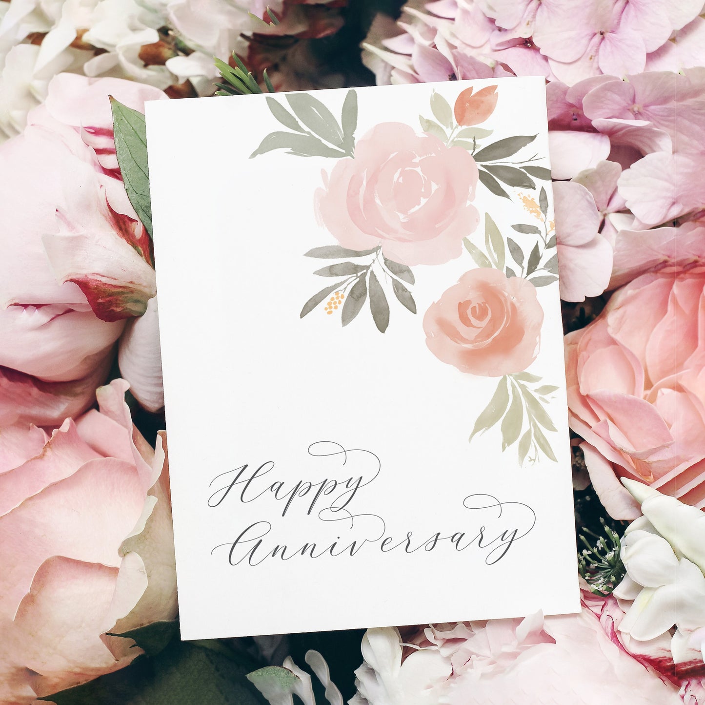 English Rose Happy Anniversary | Greeting Card